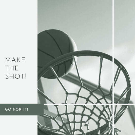 Basketball going through a hoop net, promoting ThreaderPros custom basketball uniform sets