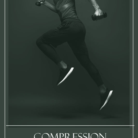 Athlete running with dumbbells in a blue compression top, ThreaderPros custom compression top